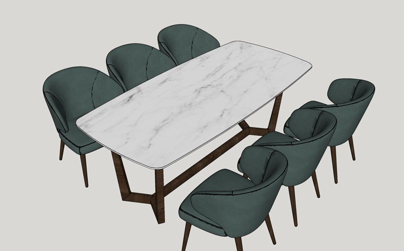餐桌组合SketchUp模型下载