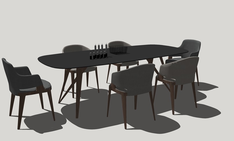 餐桌组合SketchUP模型下载